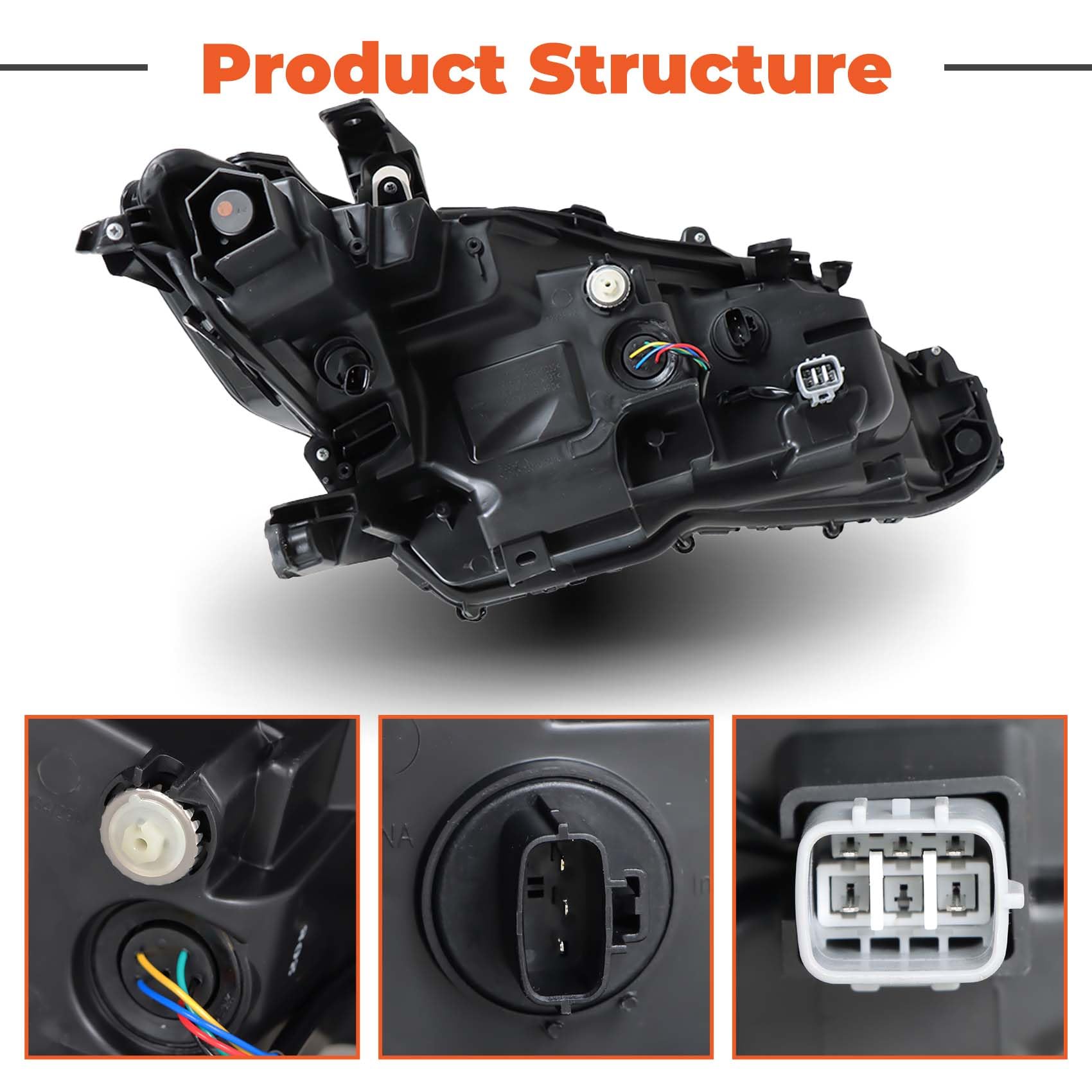 Amazon.com: labwork Headlight Black Assembly Replacement for Camry